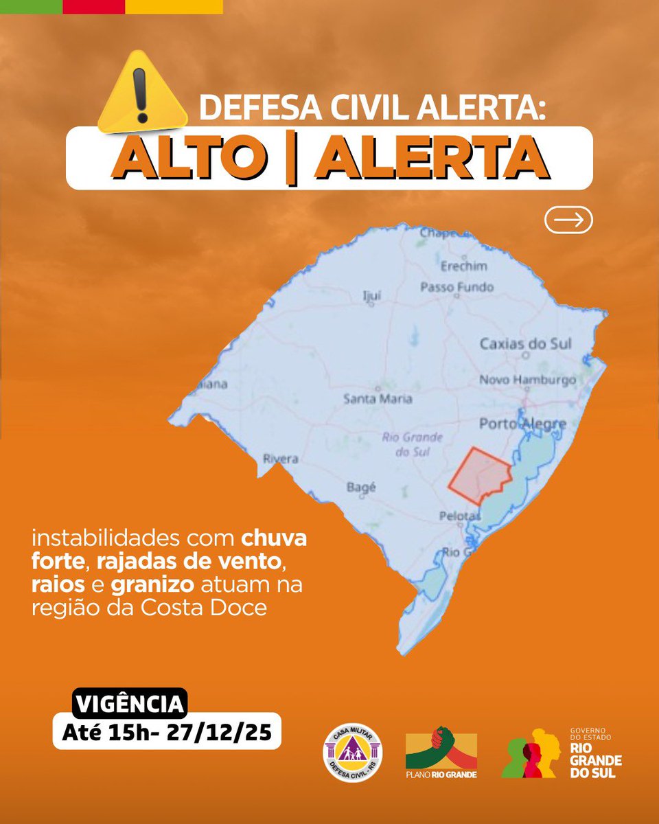 Tempestade com raios na Costa Doce