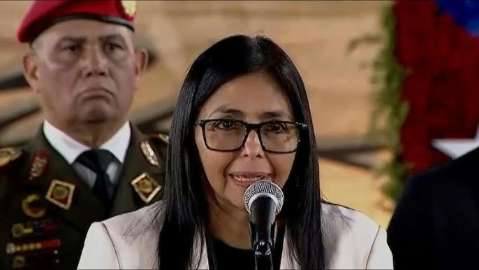 Presidente interina da Venezuela e líderes internacionais