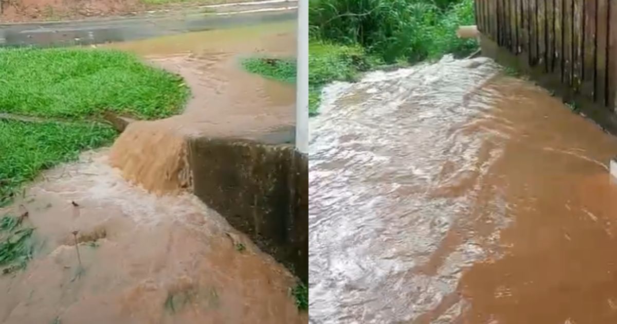 Ruas alagadas em Joinville após temporal